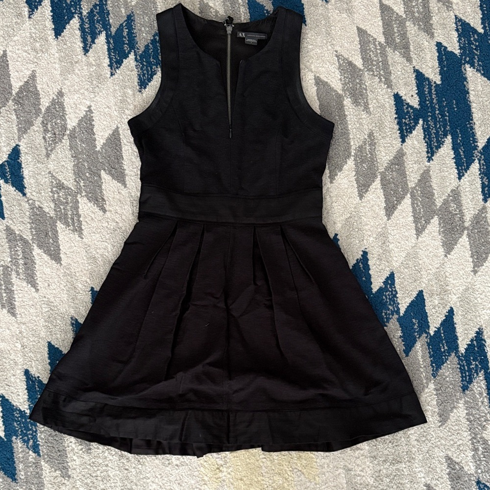 Armani Exchange Elegant Black Sleeveless Mini Dress